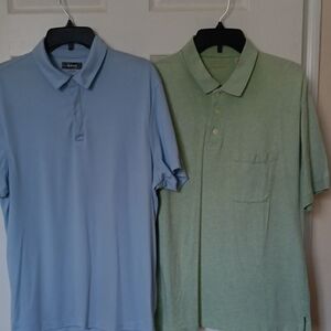 Mens Bundle.Light Blue and Light Green Shirts.Gently Used Size Large